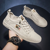 Zapatos casuales blancos de moda transpirables con suela suave para hombre